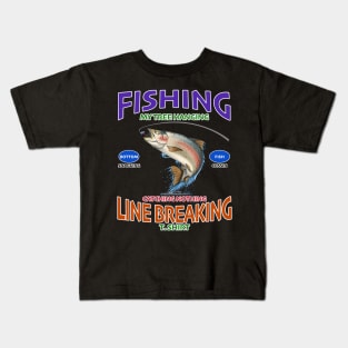 Tree Hanging Catching Nothing Line Breaking Funny Fishing Novelty Gift Kids T-Shirt